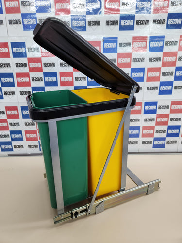 Cubo de basura cocina, 2 compartimentos 8 L